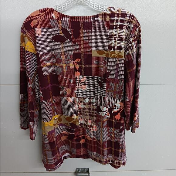 EUC CJ Banks Multicolor 3/4 Sleeve Top 1X - Picture 4 of 4